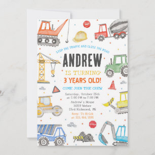 Invitation d'anniversaire de construction moderne