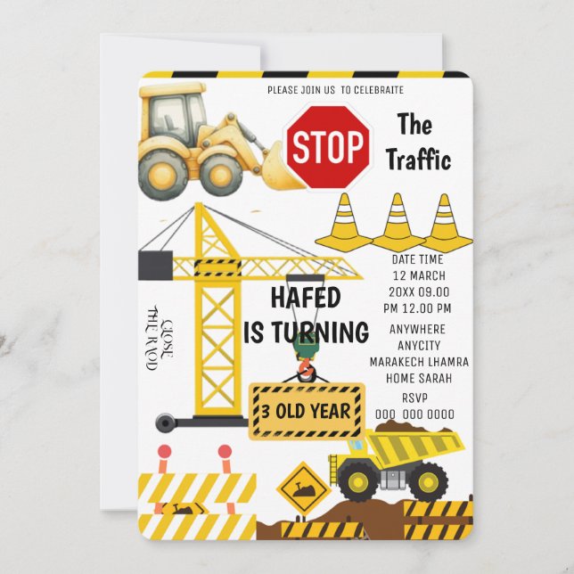 Invitation d'anniversaire de construction - modifi (Devant)