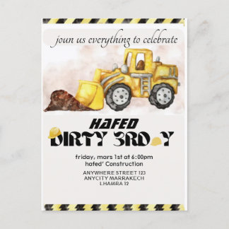 Invitation d'anniversaire de construction modifiab