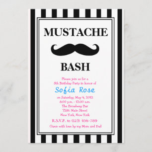 Invitation d'anniversaire de coup de moustache