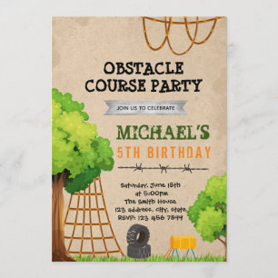 Invitation d'anniversaire de cours en plein air
