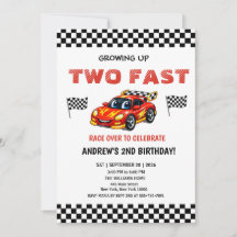 Invitation d'anniversaire de course de voiture rap