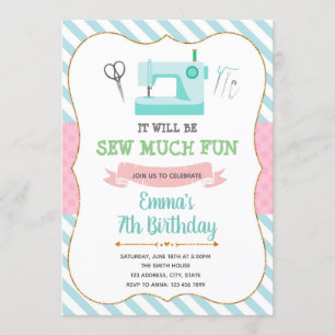 Invitation d'anniversaire de couture