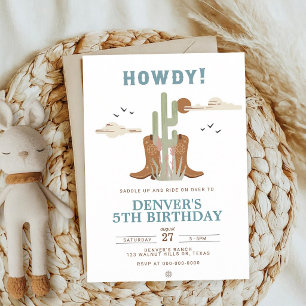 Invitation d'anniversaire de cow-boy de Wild West