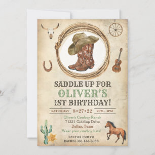 Invitation d'anniversaire de Cowboy 1ère invitatio
