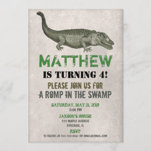 Invitation d'anniversaire de crocodile