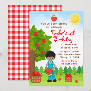 Invitation d'anniversaire de cueillette de pommes