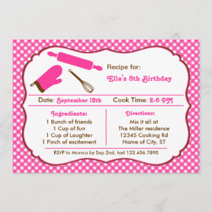 Invitation d'anniversaire de cuisine
