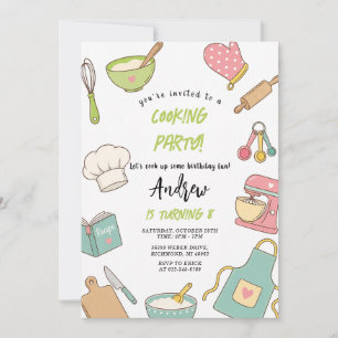 Invitation d'anniversaire de cuisine Junior Chef p