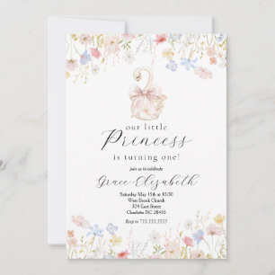 Invitation d'anniversaire de cygne, Princesse de c