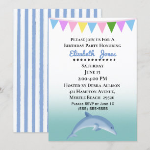Invitation d'anniversaire de dauphin