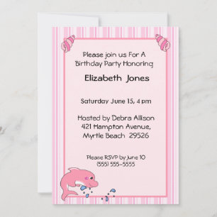 Invitation d'anniversaire de dauphin