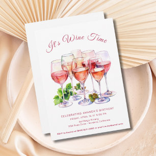 Invitation d'anniversaire de dégustation de vin