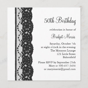 Invitation d'anniversaire de dentelle française (b