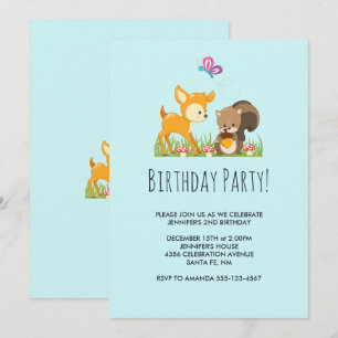 Invitation d'anniversaire de dessin animé de créat