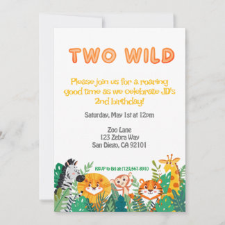 Invitation d'anniversaire de deux garçons sauvages