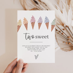 Invitation d'anniversaire de deux glaces sucrées