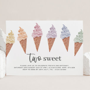 Invitation d'anniversaire de deux glaces sucrées