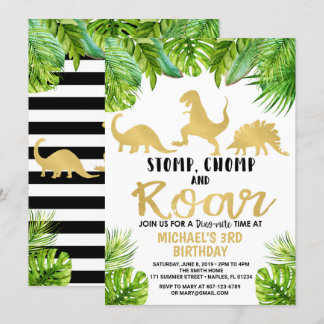 Invitation d'anniversaire de Dinosaur
