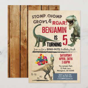 Invitation d'anniversaire de Dinosaur