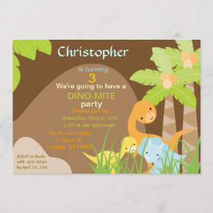 Invitation d'anniversaire de Dinosaur