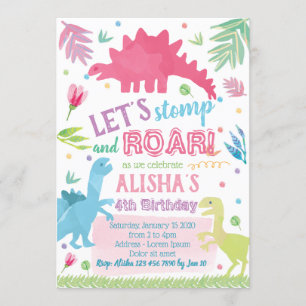 Invitation d'anniversaire de Dinosaur
