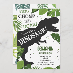 Invitation d'anniversaire de Dinosaur