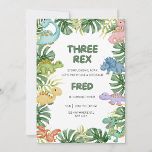 Invitation d'anniversaire de Dinosaur