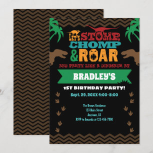 Invitation d'anniversaire de Dinosaur