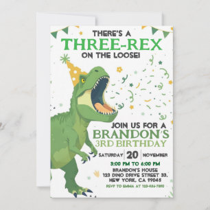 Invitation d'anniversaire de Dinosaur