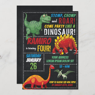 Invitation d'anniversaire de Dinosaur