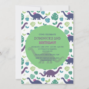 Invitation d'anniversaire de Dinosaur