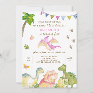 Invitation d'anniversaire de Dinosaur