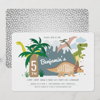 Invitation d'anniversaire de Dinosaur
