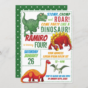 Invitation d'anniversaire de Dinosaur