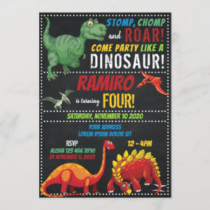 Invitation d'anniversaire de Dinosaur