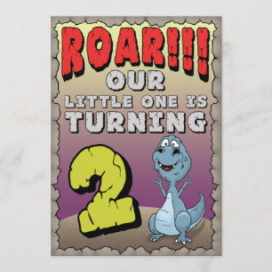 Invitation d'anniversaire de Dinosaur 2 ans