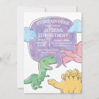 Invitation d'anniversaire de Dinosaur, Dino Party