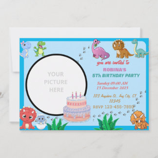 Invitation d'anniversaire de Dinosaur | Fête des g