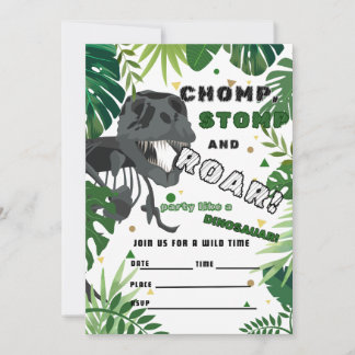 Invitation d'anniversaire de Dinosaur - Roarsome K