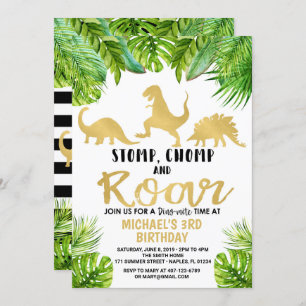 Invitation d'anniversaire de dinosaure
