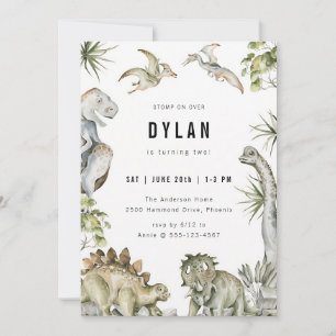 Invitation d'anniversaire de dinosaure