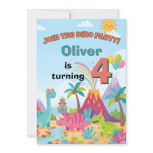 Invitation d'anniversaire de dinosaure – Carte de