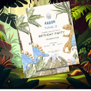 Invitation d'anniversaire de dinosaure Fête d'anni
