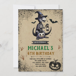 Invitation d'anniversaire de dinosaure Halloween