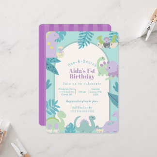 Invitation d'anniversaire de dinosaure One-A-Sauru