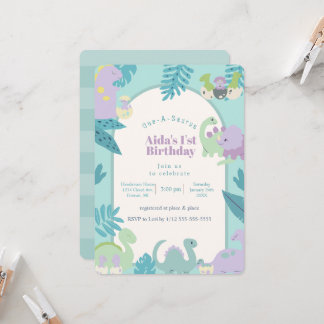 Invitation d'anniversaire de dinosaure One-A-Sauru