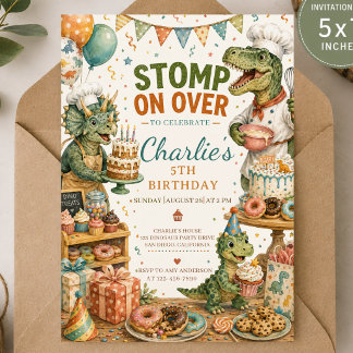 Invitation d'anniversaire de dinosaure pirate