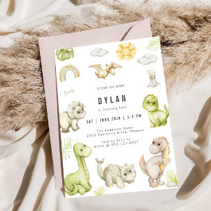 Invitation d'anniversaire de dinosaure pour enfant