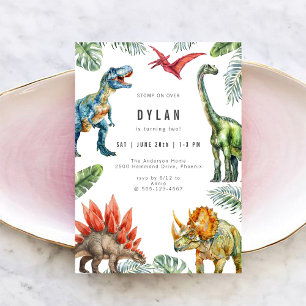Invitation d'anniversaire de dinosaure pour enfant